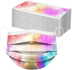 Mmgoqqt 50 Medizinische OP-Maske Rosa , Gesichtsmaske 3 Schichten Elastikband(Bunt)