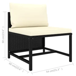VidaXL 4-tlg. Garten-Sofagarnitur Mit Auflagen Schwarz Poly Rattan -Garten- & Gewächshäuser Geschäft 27ac5afb8c56dbcbc39d5d06090ac807