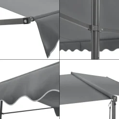 Pro-Tec Standmarkise Selenizza Freistehende Markise 400x300x260cm Gartenmarkise Sonnenschutz Terrassenüberdachung Outdoor Terrasse Garten Balkon Dunkelgrau -Garten- & Gewächshäuser Geschäft 27b85721b92d90feed7c21363349cee2