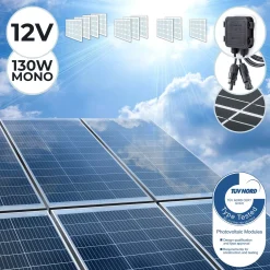 Yangtze Power Solarpanel Monokristallin - 130 W, 18 V Für 12 V Batterien, Photovoltaik, Ladekabel, Silizium - Solarzelle, Solaranlage Für Wohnwagen, Camping, Balkon, Gartenhäuser, Solarmodul
