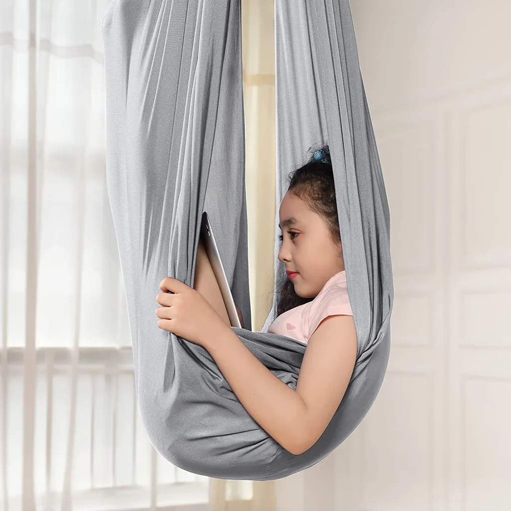 Mmgoqqt Kinderschaukel-Hängematte, Indoor-Therapieschaukel, Hüpfende Kuschel-Hängematte Für Kinder Mit ADHS, Asperger-Syndrom, Sensorische Integrationstherapie Und Autismusbehandlung 2 Mmgoqqt Kinderschaukel-Hängematte, Indoor-Therapieschaukel, Hüpfende Kuschel-Hängematte Für Kinder Mit ADHS, Asperger-Syndrom, Sensorische Integrationstherapie Und Autismusbehandlung – Bild 2