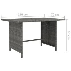 VidaXL Garten-Esstisch Grau 110x70x65 Cm Poly Rattan -Garten- & Gewächshäuser Geschäft 285e459bdf0e00281db57b4410ffe68d