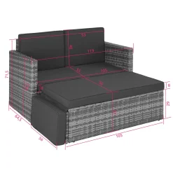 Tectake Rattan Lounge Korfu - Hellgrau -Garten- & Gewächshäuser Geschäft 28653692d4b4da8f60153f82178d7da8 1