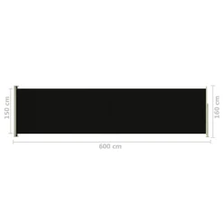 VidaXL Seitenmarkise Ausziehbar 160x600 Cm Schwarz 13 VidaXL Seitenmarkise Ausziehbar 160x600 Cm Schwarz -Garten- & Gewächshäuser Geschäft 2870d7c62e49af439f07bbb1194cdb86