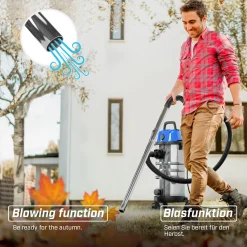 TIMBERTECH® Industriestaubsauger - 2300 W Leistung, 30 Liter, Mit Blasfunktion, 3 Filter, Edelstahlbehälter, Farbwahl - Nass-Trockensauger, Industriesauger (Blau) 19 TIMBERTECH® Industriestaubsauger - 2300 W Leistung, 30 Liter, Mit Blasfunktion, 3 Filter, Edelstahlbehälter, Farbwahl - Nass-Trockensauger, Industriesauger (Blau) -Garten- & Gewächshäuser Geschäft 29218f91ca0741064376b66aabd15a40