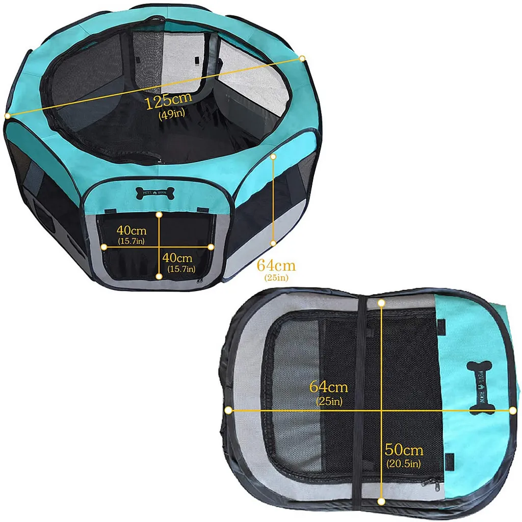 Mucola Welpenlaufstall Faltbar Welpenauslauf Tierlaufstall Laufstall Türkis 5 Mucola Welpenlaufstall Faltbar Welpenauslauf Tierlaufstall Laufstall Türkis – Bild 5