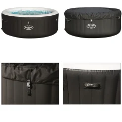 Bestway Whirlpool Lay-Z-Spa Miami | 4 Personen | 81 Massageluftdüsen | Automatisch Aufblasbar | 180x66 Cm | Schwarz/türkis | Abdeckung | Indoor Outdoor -Garten- & Gewächshäuser Geschäft 29853cc50baf09a16415a309df4fe4d8