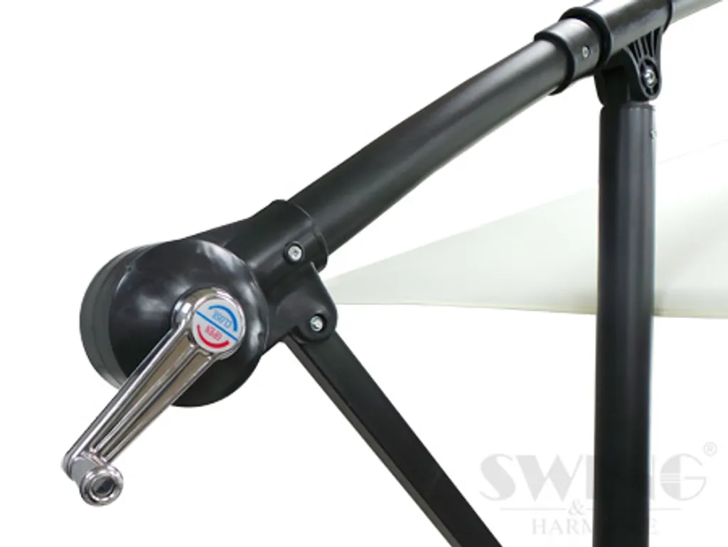 Swing&Harmonie Luxus Sonnenschirm Mit LED Beleuchtung Ampelschirm 350 Cm Garten Schirm Pavillon - Creme 4 Swing&Harmonie Luxus Sonnenschirm Mit LED Beleuchtung Ampelschirm 350 Cm Garten Schirm Pavillon - Creme – Bild 4