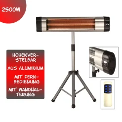 Druline Heizstrahler Standheizer 2500 Watt Mit Fernbedienung 2500-RC 84 X 180 X 85 Cm Schwarz
