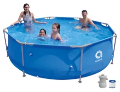 Avenli® Frame Pool Set 300 X 76 Cm, Aufstellpool Rund, Mit Pumpe, Blau