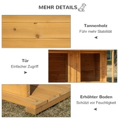Pawhut Hundehütte Aus Massivholz Isoliertes Hundehaus Mit 2 Räume Asphaltdach Outdoor Hütte Mit Terrasse Gelb+Grün 127 X 110 X 109 Cm -Garten- & Gewächshäuser Geschäft 29e585358b37048bf30f193ea3e77c01