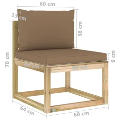 VidaXL 7-tlg. Garten-Lounge-Set Mit Kissen Imprägniertes Kiefernholz -Garten- & Gewächshäuser Geschäft 29e5b6207ce0b229a77ac1e18f0e050b