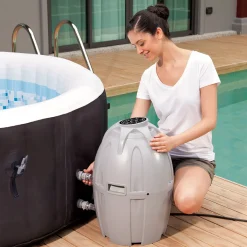 Bestway Whirlpool Lay-Z-Spa Miami | 4 Personen | 81 Massageluftdüsen | Automatisch Aufblasbar | 180x66 Cm | Schwarz/türkis | Abdeckung | Indoor Outdoor -Garten- & Gewächshäuser Geschäft 2a42d63551a68960f1773f7f9ca20145