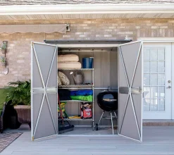 Spacemaker Metall Geräteschrank "5 X 3", Gartenaufbewahrung Lichtgrau 1,4 M² -Garten- & Gewächshäuser Geschäft 2a4dd94e145e1c26389f60e4b179e38f