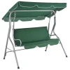 Juskys Hollywoodschaukel 3-Sitzer Mit Dach & Sitzauflage – Gartenschaukel 200 Kg Belastbar – Schaukelbank Für Garten & Terrasse - Grün