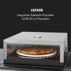 Klarstein Gasgrill Und Pizzaofen, Seitenbrenner Gasgrill Mit 6 Brenner, 20,5kW Edelstahl-Gasgrill, BBQ Gasgrill Für Balkon & Garten, Grill Für Propan, Gasgrills Mit Pizzastein & Thermometer -Garten- & Gewächshäuser Geschäft 2a9190f580c73b7c5800143e84aa02e4