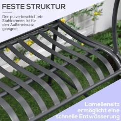 HOMCOM Outsunny Gartenbank Sitzbank Parkbank 2-Sitzer Metallbank Stahlrahmen Mit Armlehne Für Garten Balkon Und Terrasse Bis 220 Kg Belastbar Grau 15,5 X 54 X 96 Cm 11 HOMCOM Outsunny Gartenbank Sitzbank Parkbank 2-Sitzer Metallbank Stahlrahmen Mit Armlehne Für Garten Balkon Und Terrasse Bis 220 Kg Belastbar Grau 15,5 X 54 X 96 Cm -Garten- & Gewächshäuser Geschäft 2aa7558a858d5f93b04a61753586cdc7