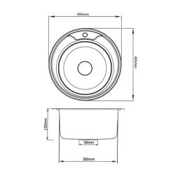 Keton Edelstahl Rund Küchenspüle 49,5cm Ø Einbauspüle Spülbecken Spüle + Küchenarmatur Delta -Garten- & Gewächshäuser Geschäft 2af798e965ff15838f0a291c7417a6a0