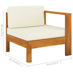 VidaXL 7-tlg. Garten-Lounge-Set Mit Creme Auflagen Massivholz Akazie -Garten- & Gewächshäuser Geschäft 2af83528ffc3376468203580d37dd7c3