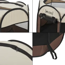 En.casa Hundelaufstall Telford 43 X 74 X 74 Cm Pop Up Tierlaufstall Für Innen- Und Außenbereich Welpenlaufstall Hundehütte Braun / Cremefarben -Garten- & Gewächshäuser Geschäft 2af8f7aef6d2f794d7d310f1dcb48804