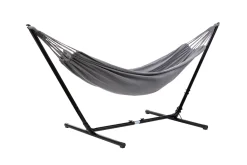 Grasekamp Hängemattenset Relax Bis Auf 330 Cm Verstellbar Mit XL Hängematte Grau 210 X 140 Cm