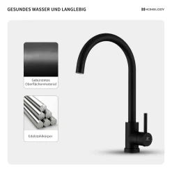 Aihom Wasserhahn Küche 360° Drehbar Niederdruck Küchenarmatur Niederdruck Mischbatterie Küche Armatur Edelstahl Spültischarmatur Für Spüle Boiler, Schwarz -Garten- & Gewächshäuser Geschäft 2b083bc42ba3b450ff3aa6429489d952
