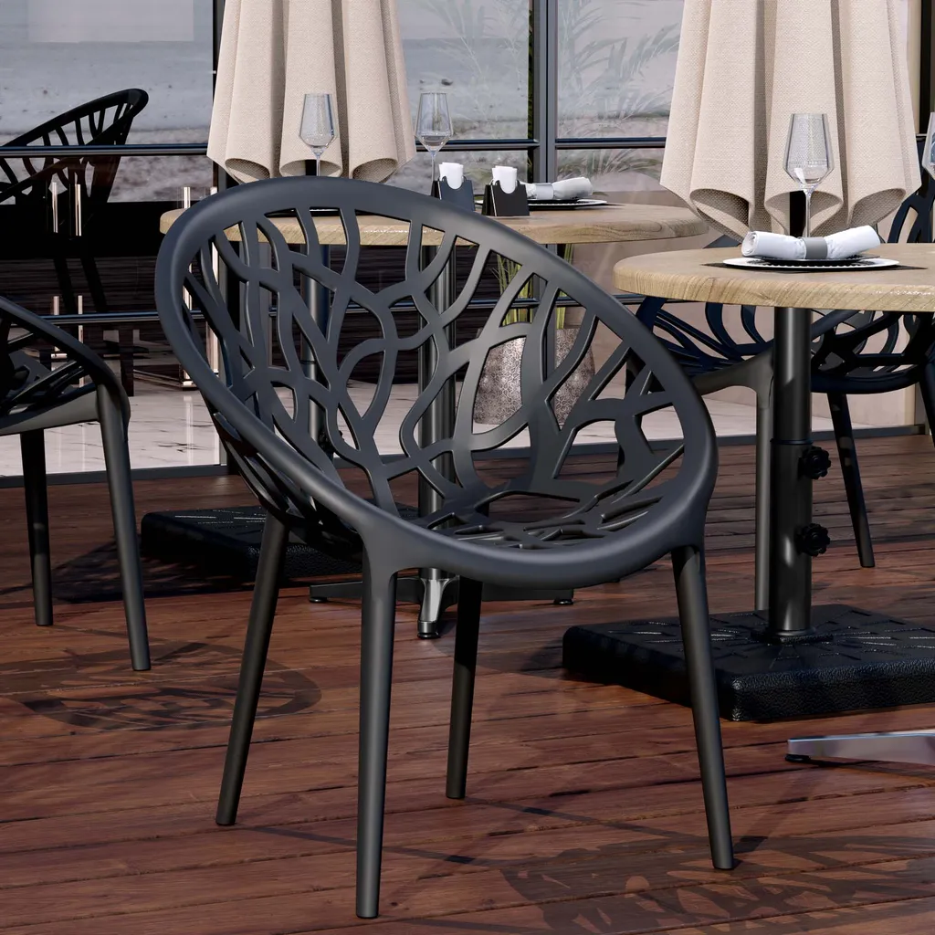 GGM Moebel International 4er-Set AMAZONAS | Designer Kunststoffstuhl | Schwarz | Kunststoff | Stapelbar | Kunststoff Stuhl, Kunststoffstühle Outdoor 5 GGM Moebel International 4er-Set AMAZONAS | Designer Kunststoffstuhl | Schwarz | Kunststoff | Stapelbar | Kunststoff Stuhl, Kunststoffstühle Outdoor – Bild 5