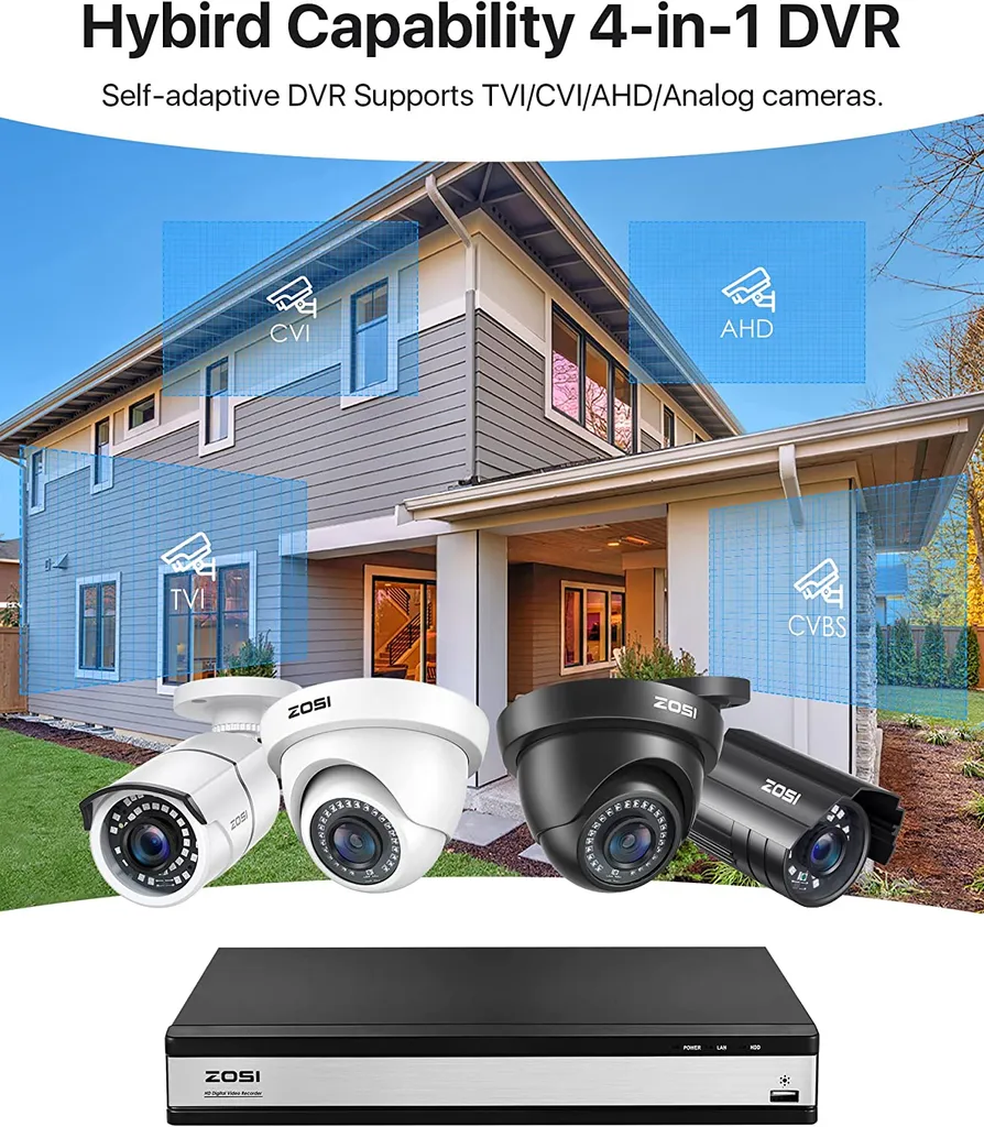 ZOSI 1080P HD Aussen Überwachungssystem, 16CH 2TB DVR Mit 12x 2MP Bullet Kamera, Bewegungserkennung, Intelligente Alarme, IP66 Wasserdicht 8 ZOSI 1080P HD Aussen Überwachungssystem, 16CH 2TB DVR Mit 12x 2MP Bullet Kamera, Bewegungserkennung, Intelligente Alarme, IP66 Wasserdicht – Bild 8