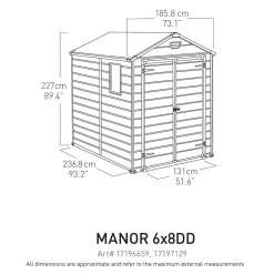 KETER Manor 6x8 Záhradný Domček, Grafit, Plastový Záhradný Domček -Garten- & Gewächshäuser Geschäft 2b2012d539d129c9163a467c52ab07d0