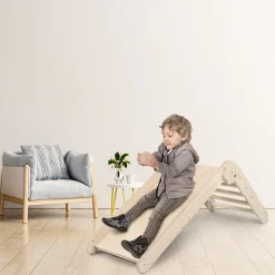 MAMOI® Klettergerüst Indoor, Kletterdreieck Mit Rutsche Aus Holz, Baby Kinder Klettern, Kletterturm Mit Rutschbrett, Kletterbogen Mit Kinderrutsche, Holzbogen Für Spielplatz Ab 1/2/3 Jahre -Garten- & Gewächshäuser Geschäft 2b2dfda2059de7f26226ae538524a3c2