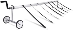 COSTWAY Pool Aufroller Fahrbar 150 Cm Bis 570 Cm Verstellbar Aufrollvorrichtung Aluminium, Aufrollsystem Für Solarfolie Solarplane & Abdeckung