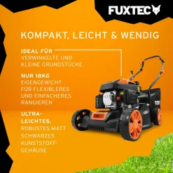 Benzin Rasenmäher | Kompaktmäher | 410mm Schnittbreite | 80ccm | 18kg | 45L | Ultraleicht, Kompakt | Bis 400m² | FX-RM4180 | FUXTEC -Garten- & Gewächshäuser Geschäft 2b6dbcf1be605f3122241a5c51be8600