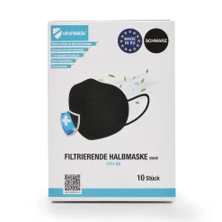 Virshields® , Filtering Half Mask FFP2 NR (Pack Of 10) , Black , 210 X 260 Mm