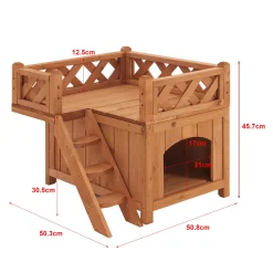 En.casa Katzenhaus Pürstein Mit 2 Etagen 46x51x50 Cm Katzenhütte Mit Treppe Holzhaus Für Katzen Und Kleine Hunde Katzenmöbel Lodge Für Innen- Und Außenbereich Holz Natur -Garten- & Gewächshäuser Geschäft 2b917ec67c429ad941683ea05be97373