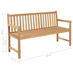 VidaXL Gartenbank 150 Cm Teak -Garten- & Gewächshäuser Geschäft 2b9fe1276df1ee237264dd1db640d358
