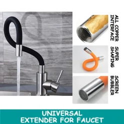 Redcoringe 20cm 360° Wasserhahn Verlängerung Schwenkkopf Wasserhahn Brause Stereotyp Universal 1/2" Wasserhahn Verlängerungsrohr