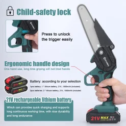 Mini Kettensäge, 6 Zoll 21V Elektro-Kettensäge, Geevorks Tragbare Handgeführte Akku Kettensäge Mit 2 X 1500mAh Batterie Und 1 X Ladegerät Für Gartenarbeit Baumbeschneidung Holzschneiden -Garten- & Gewächshäuser Geschäft 2bac13c565a3c63c55bdc41d306c5f53