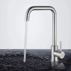 Homelody Küchenarmatur 360° Drehbar Wasserhahn Küche Edelstahl Spültischarmatur Mit Hoher Auslauf (251mm) Mischbatterie Küche Armatur Hochdruck Einhebelmischer