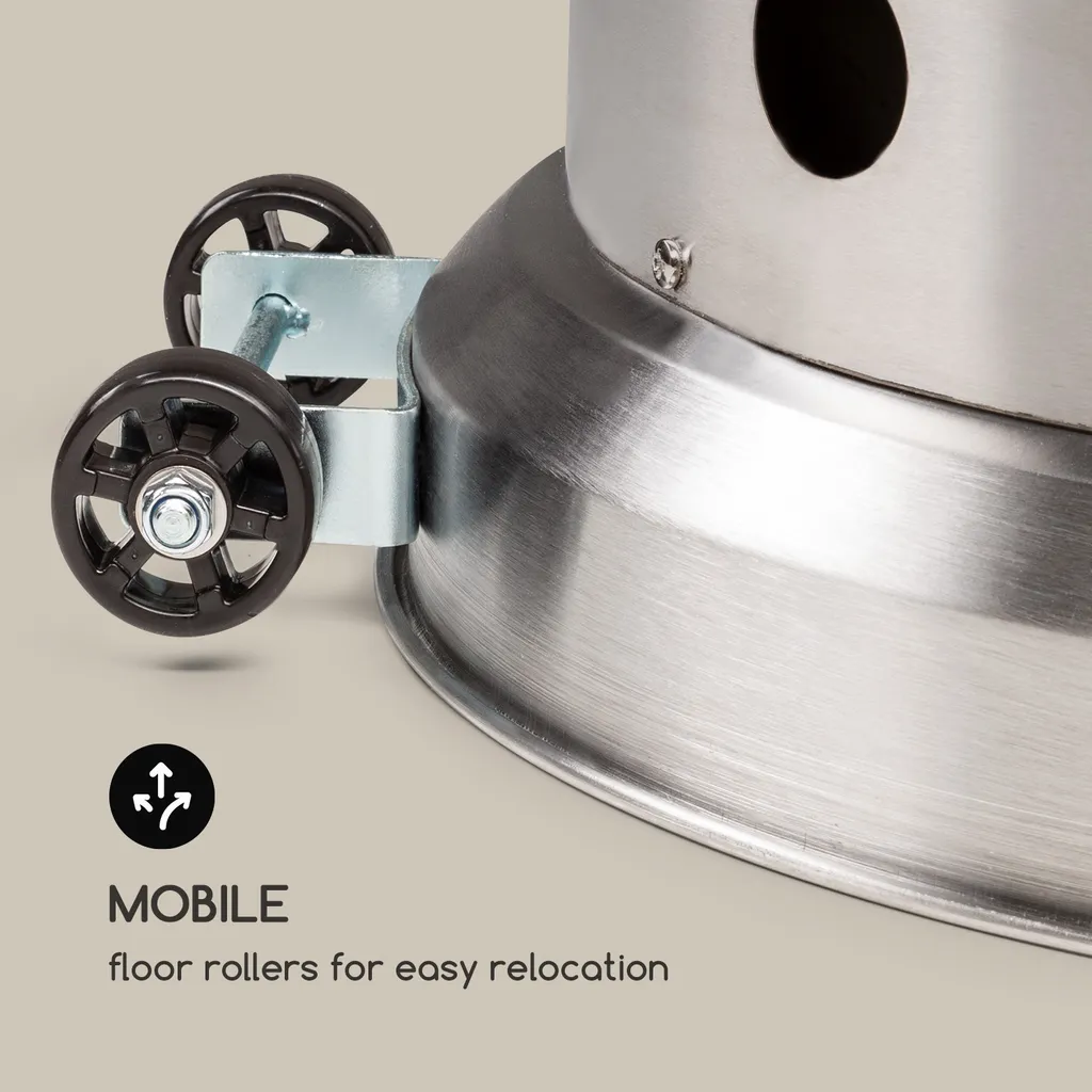 Blumfeldt Goldflame Terrassenheizstrahler Gasheizer 11,2 KW Temperglas Mobil Edelstahl 4 Blumfeldt Goldflame Terrassenheizstrahler Gasheizer 11,2 KW Temperglas Mobil Edelstahl – Bild 4