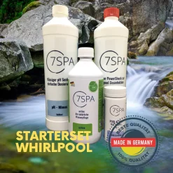 7SPA Whirlpool Starterset, Chlorfreie Desinfektion + PH-Senker + Wassertest