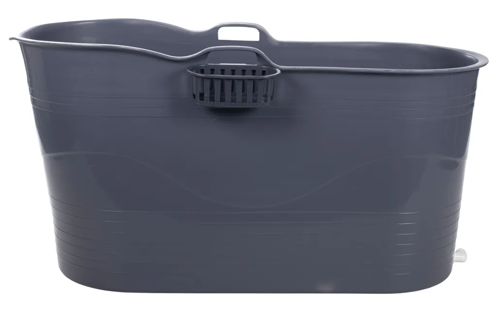Purelines HelloBath® Mobile Badewanne Für Erwachsene XL, Ideal Für Das Kleines Badezimmer, 125 * 52 * 63cm, Stylisch Und Stimmungsvoll (Grau) - Mit Badewannenbrett Und Wasserhahn 2 Purelines HelloBath® Mobile Badewanne Für Erwachsene XL, Ideal Für Das Kleines Badezimmer, 125 * 52 * 63cm, Stylisch Und Stimmungsvoll (Grau) - Mit Badewannenbrett Und Wasserhahn – Bild 2
