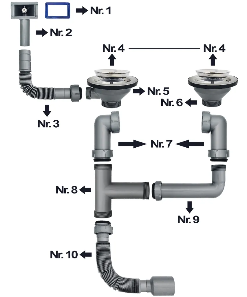 Keton Design Edelstahl-Einbauspüle 2 Becken 78x44cm 4 Keton Design Edelstahl-Einbauspüle 2 Becken 78x44cm – Bild 4