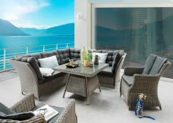 Destiny Loungegruppe Palma Luna Vintage Grau Lounge Dininglounge Sitzgruppe Sofaset