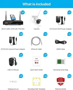 ZOSI 2K Außen WLAN Überwachungskamera Set, 4X 3MP WiFi IP Kamera Mit 8CH 5MP 1TB HDD NVR, 24/7 Videoaufzeichnung, Bewegungserkennung, 24M IR Nachtsicht 17 ZOSI 2K Außen WLAN Überwachungskamera Set, 4X 3MP WiFi IP Kamera Mit 8CH 5MP 1TB HDD NVR, 24/7 Videoaufzeichnung, Bewegungserkennung, 24M IR Nachtsicht -Garten- & Gewächshäuser Geschäft 2cd863236e227b32bf7447e755500cdb