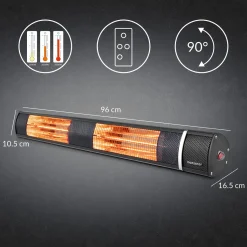 Monzana Infrarot Heizstrahler MZH3000 Goldröhre 3000W 3 Heizstufen Fernbedienung Terrassenstrahler Elektrisch , Farbe:schwarz 11 Monzana Infrarot Heizstrahler MZH3000 Goldröhre 3000W 3 Heizstufen Fernbedienung Terrassenstrahler Elektrisch , Farbe:schwarz -Garten- & Gewächshäuser Geschäft 2cdcc11816fdb80af0e545017ce290fe