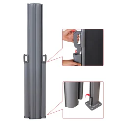 SONGMICS Doppelseitenmarkise, 1,8 X 6 M (H X L), Ausziehbare Seitenmarkise, Sichtschutz, Sonnenschutz, Seitenrollo, Für Balkon, Terrasse Und Garten, Rauchgrau GSA360G -Garten- & Gewächshäuser Geschäft 2d752e365333a913b05b6c3842c84cb9