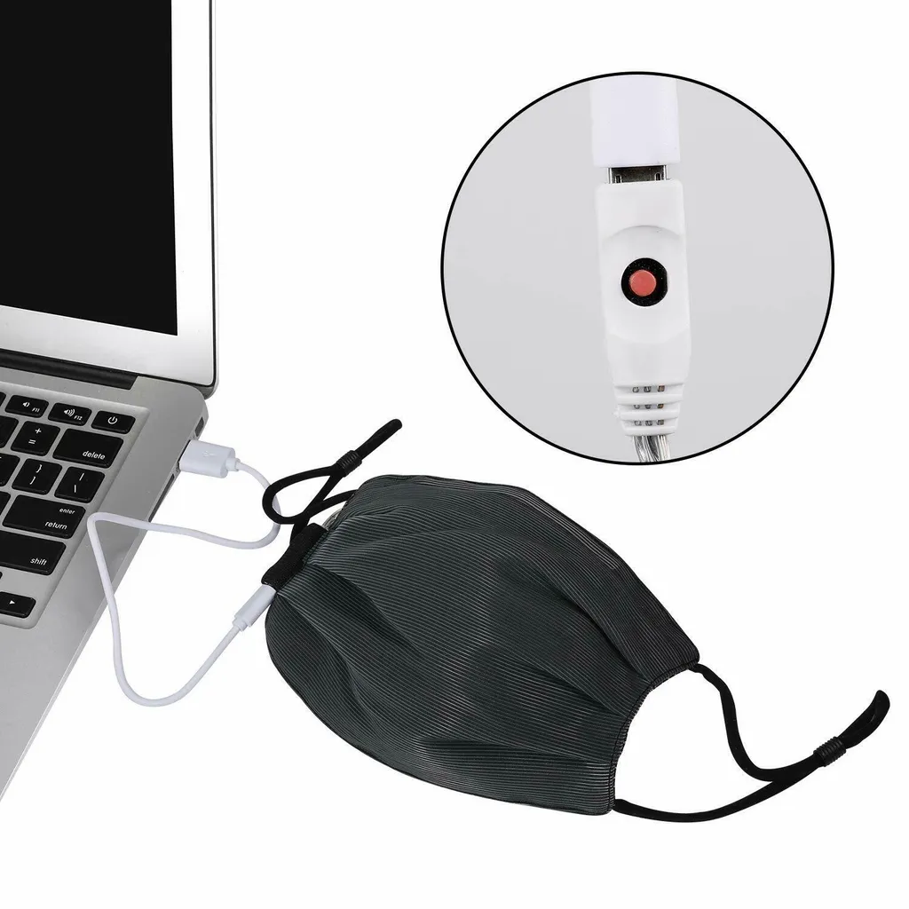 F-Beast 7 Farblichter LED Maske 2tlg Leuchten Gesichtsmaske USB Wiederaufladbare Leuchtende Masken Staubmaske Halloween Party Maske 8 F-Beast 7 Farblichter LED Maske 2tlg Leuchten Gesichtsmaske USB Wiederaufladbare Leuchtende Masken Staubmaske Halloween Party Maske – Bild 8