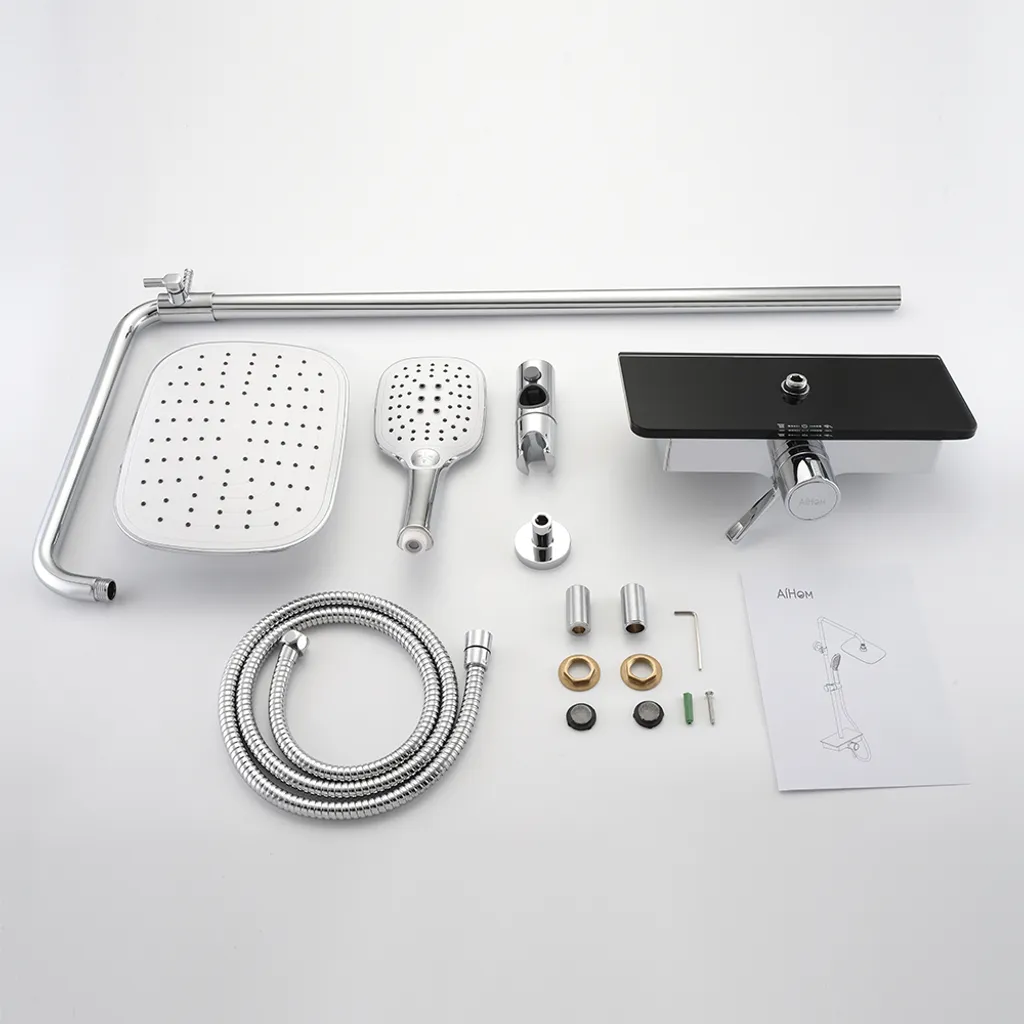 Aihom Duschsystem Mit Thermostat 40℃ Duscharmatur Duschset Mit Rainshower Handbrause Duschkopf Regendusche Dusche Armatur Duschpaneel Duschset Mit Regal 10 Aihom Duschsystem Mit Thermostat 40℃ Duscharmatur Duschset Mit Rainshower Handbrause Duschkopf Regendusche Dusche Armatur Duschpaneel Duschset Mit Regal – Bild 10