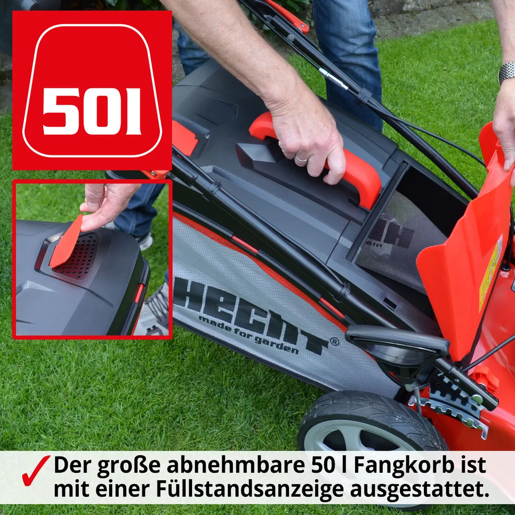 Hecht Elektro Rasenmäher Mit Radantrieb Elektromäher Mulchfunktion 46cm Schnittbreite 1800 Watt 60 Liter Fangkorb 3 Hecht Elektro Rasenmäher Mit Radantrieb Elektromäher Mulchfunktion 46cm Schnittbreite 1800 Watt 60 Liter Fangkorb – Bild 3