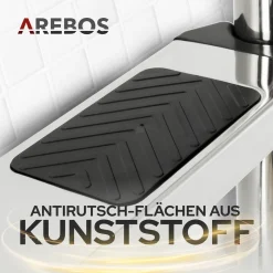 AREBOS Edelstahl Poolleiter, Mit Antirutschpads Auf Den Sprossen, Einstiegsleiter Silber, Einbauleiter 4 Stufen -Garten- & Gewächshäuser Geschäft 2de00341939fa2b1fbe7e3f49ca79816